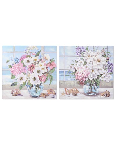 Schilderij DKD Home Decor 100 x 2,8 x 100 cm 100 x 3 x 100 cm Shabby Chic (2 Stuks)
