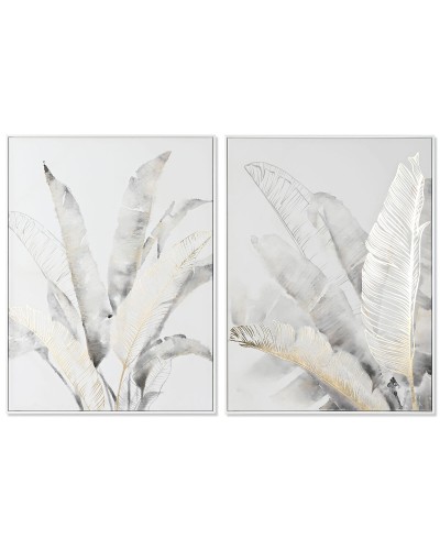 Cuadro DKD Home Decor Palmeras Tropical (90 x 4 x 120 cm) (2 Unidades)