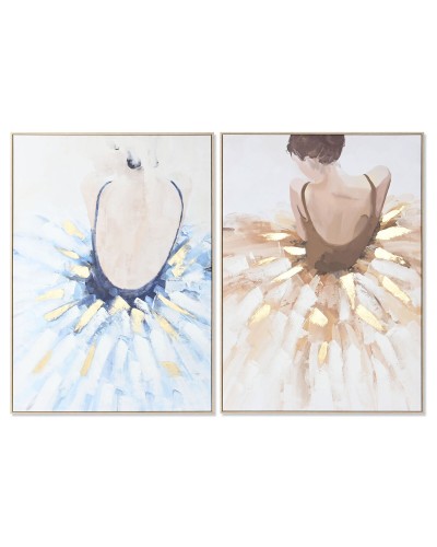Painting DKD Home Decor 100 x 4 x 140 cm Ballet Dancer Romantic (2 Units)