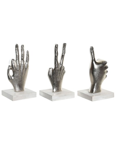 Statua Decorativa DKD Home Decor Argentato 10 x 10 x 20 cm (3 Unità)