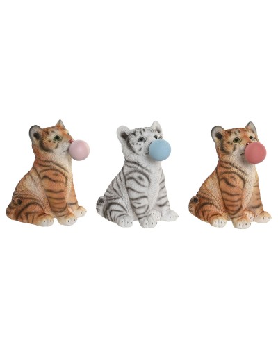 Koristehahmo DKD Home Decor 13,5 x 11 x 15 cm Hartsi Kissa (3 osaa)