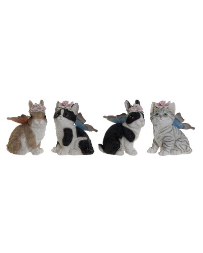 Figura Decorativa DKD Home Decor 11 x 13 x 15 cm Animales (4 Unidades)