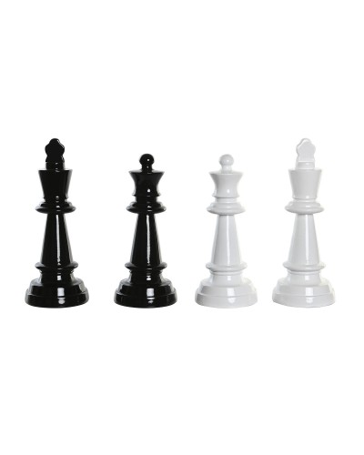 Statua Decorativa DKD Home Decor Nero Bianco Resina Pedine Scacchi Moderno (11 x 11 x 27,5 cm) (4 Unità)