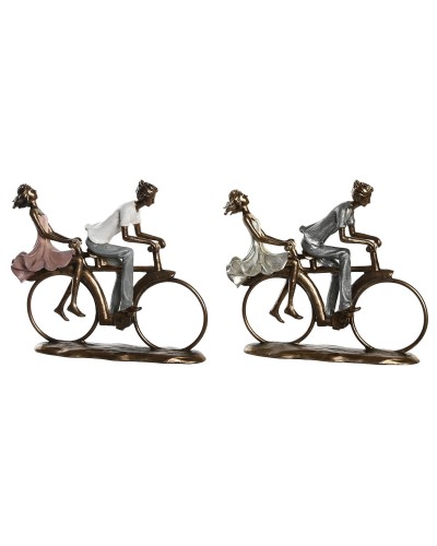 Decoratieve figuren DKD Home Decor 27 x 9,5 x 23 cm Roze Gouden Wit (2 Stuks)