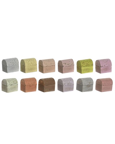 Box-Schmuckkästchen DKD Home Decor Bunt Metall Mango-Holz 4 x 5 x 5 cm (12 Stück)