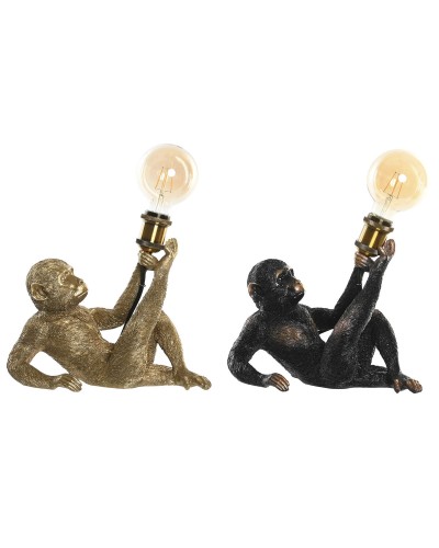 Lampe de bureau DKD Home Decor 31,5 x 18 x 27 cm Doré Métal Cuivre Résine 220 V 50 W (2 Unités)