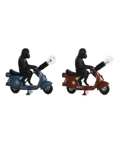 Lampada da tavolo DKD Home Decor 24,5 x 10 x 23,5 cm Rosso Azzurro Resina 220 V 40 W (2 Unità)