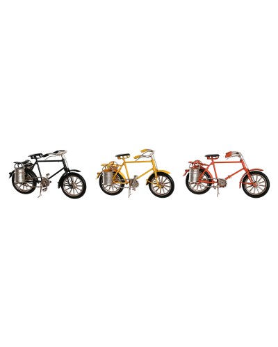 Decoratieve figuren DKD Home Decor Geel Zwart Oranje Fiets Vintage 16,5 x 5,5 x 9 cm (3 Stuks)