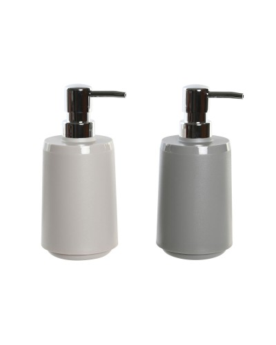 Tvåldispenser DKD Home Decor Beige Grå Kräm polystyren 8 x 8 x 18 cm (2 antal)