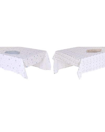Pöytäliina ja lautasliinat DKD Home Decor 150 x 150 x 0,5 cm Sininen Ruskea Valkoinen (2 osaa)