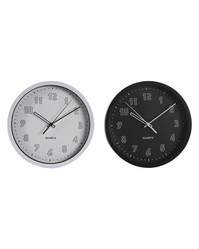 Seinäkello DKD Home Decor Valkoinen Musta PVC 25,4 x 4 x 25,4 cm (2 osaa)
