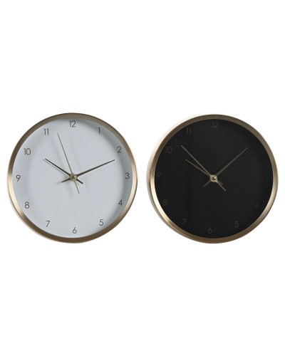 Orologio da Tavolo DKD Home Decor Bianco Nero Dorato Donna (2 Unità)