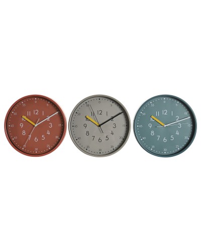 Wanduhr DKD Home Decor Weiß türkis Terrakotta PVC Urban 30 x 4,3 x 30 cm (3 Stück)