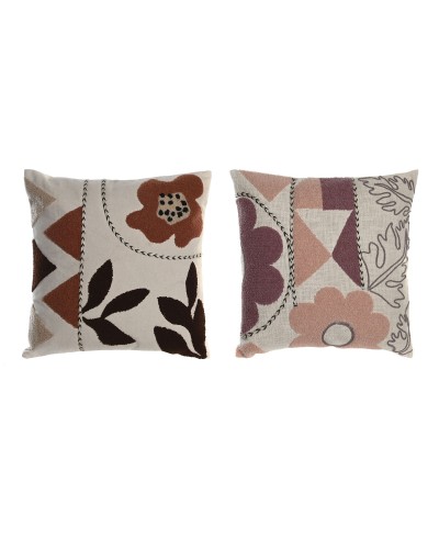 Tyyny DKD Home Decor Valkoinen Pinkki 45 x 15 x 45 cm (2 osaa)