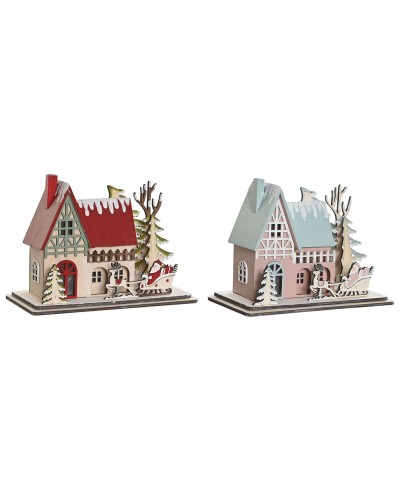 Weihnachtsschmuck DKD Home Decor Rot Hellrosa 23,5 x 11 x 20,5 cm (2 Stück)
