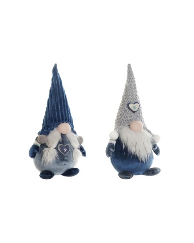 Christmas bauble DKD Home Decor Blue White Grey Gnome 13 x 12 x 35 cm (2 Units)