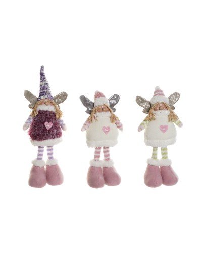 Décorations de Noël DKD Home Decor Multicouleur Elfe 13 x 7 x 35 cm (3 Unités)