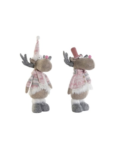 Décorations de Noël DKD Home Decor Multicouleur Renne 16,5 x 11,4 x 40,6 cm (2 Unités)