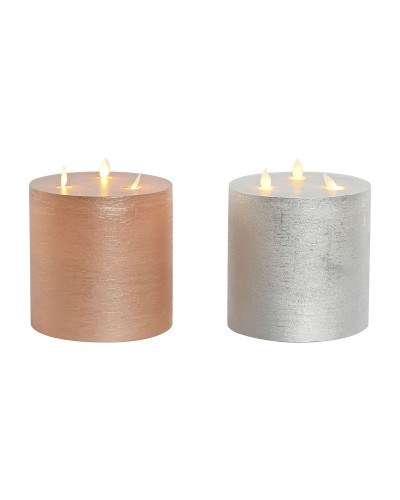 LED Ljus DKD Home Decor Gyllene Silvrig 15 x 15 x 15 cm (AA) (2 antal)