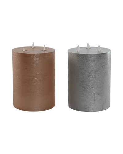 LED Ljus DKD Home Decor Gyllene Silvrig 15 x 15 x 20 cm (AA) (2 antal)