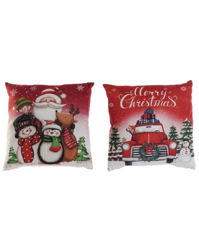 Cushion DKD Home Decor Christmas Multicolour Polyester 40 x 10 x 40 cm (2 Units)