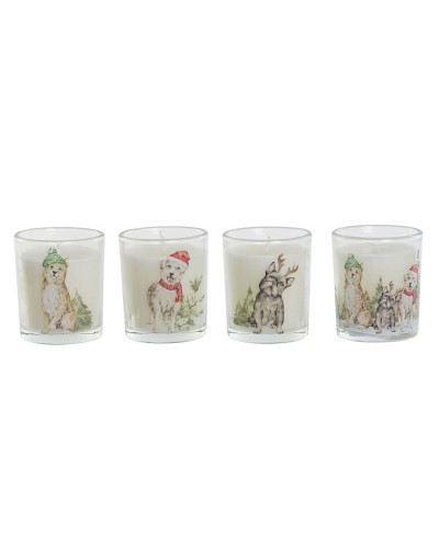 Candle DKD Home Decor White 5 x 5 x 6 cm (4 Units)