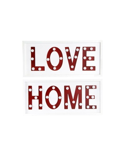 Väggdekoration DKD Home Decor Vit Röd Urban 48 x 4 x 22 cm (2 antal)