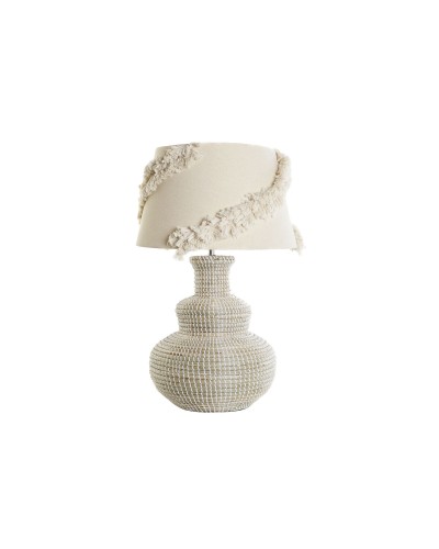 Lámpara de mesa DKD Home Decor Blanco Marrón 50 W 220 V 42 x 42 x 70 cm