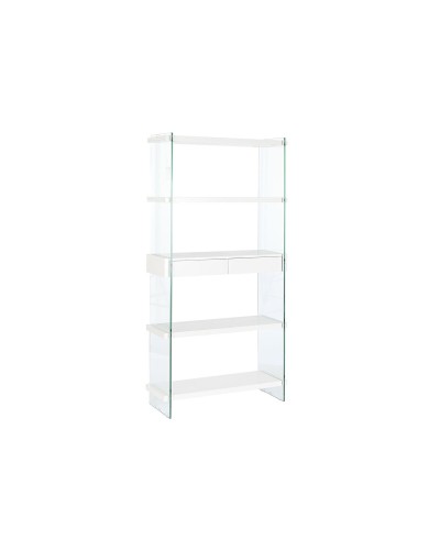 Estantería DKD Home Decor Blanco Transparente Cristal Madera MDF 90 x 35 x 180 cm (1)