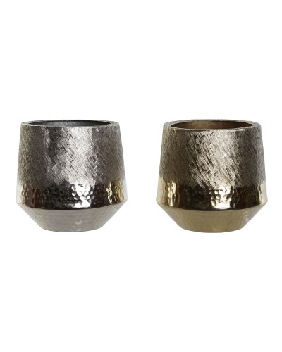 Centre de Table DKD Home Decor Doré Argenté Romantique 19 x 19 x 20 cm (2 Unités)