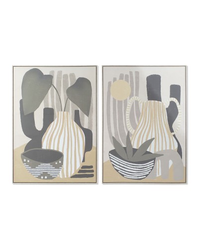 Painting DKD Home Decor 104 x 4,5 x 143,5 cm Vase Scandinavian (2 Units)