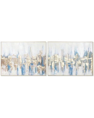 Schilderij DKD Home Decor New York Loft 80 x 3,5 x 60 cm (2 Stuks)