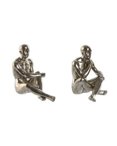 Figurine Décorative Home ESPRIT Doré Argenté 19 x 13,5 x 22 cm (2 Unités)