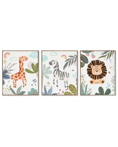 Painting Home ESPRIT With relief 40 x 3 x 50 cm (3 Units)