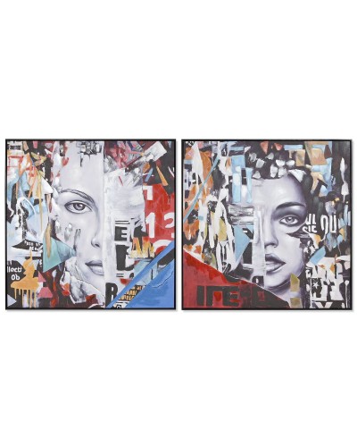 Painting Home ESPRIT Abstract Modern 100 x 3,5 x 100 cm (2 Units)