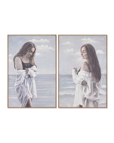 Tavla Home ESPRIT Kvinna Medelhavs 80 x 3,5 x 120 cm (2 antal)