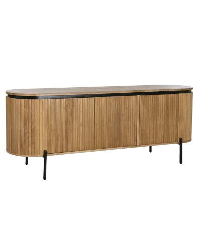 Sideboard Home ESPRIT Black Natural Metal Paolownia wood 170 x 40 x 80 cm 170 x 40 x 62 cm 170 x 40 x 60 cm