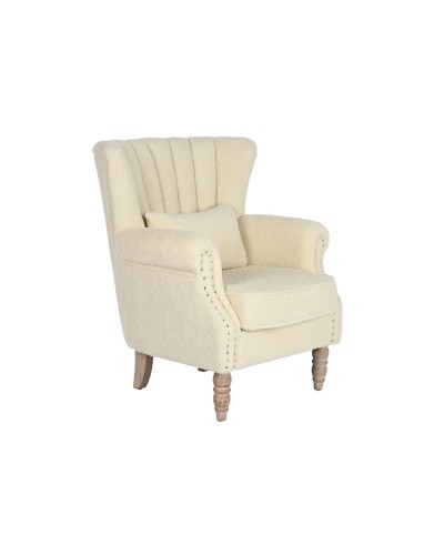 Fauteuil Home ESPRIT Blanc Naturel Bois d'hévéa 73 X 65 X 87 cm
