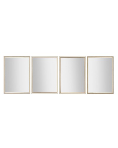 Miroir mural Home ESPRIT Blanc Marron Beige Gris 66 x 2 x 92 cm 70 x 2 x 97 cm (4 Unités)