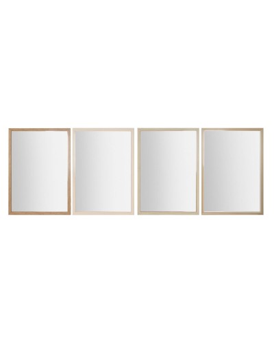 Wall mirror Home ESPRIT White Brown Beige Grey 66 x 2 x 92 cm (4 Units)