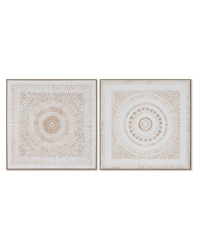 Quadro Home ESPRIT Mandala Scandinavo 100 x 4 x 100 cm (2 Unità)