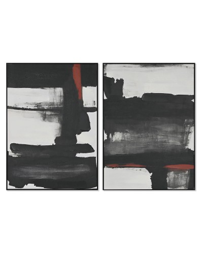 Maalaus Home ESPRIT Abstrakti Kaupunki 100 x 4 x 140 cm (2 osaa)