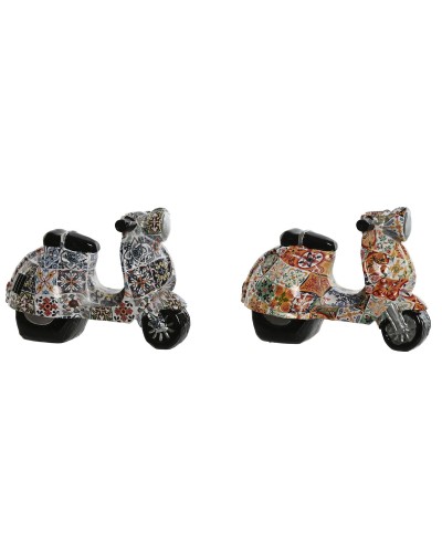 Decoratieve figuren Home ESPRIT Multicolour Mediterrane scooter 14 x 8 x 11 cm (2 Stuks)