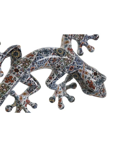 Seinäkoriste Home ESPRIT Monivärinen Lisko Välimeren 13 x 5 x 29 cm (2 osaa)