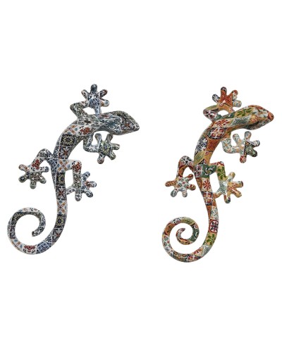 Wall Decoration Home ESPRIT Multicolour Lizard Mediterranean 10 x 4 x 22 cm (2 Units)