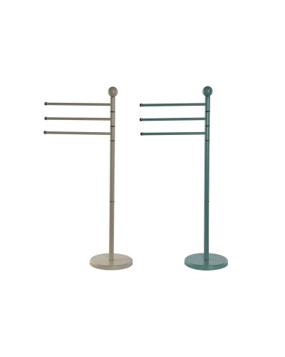 Portasciugamani da Terra Home ESPRIT Beige Turchese Metallo 43 x 22 x 90 cm 2 Unità