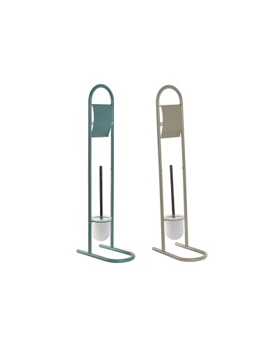 Portarrollos de Papel Higiénico Home ESPRIT Blanco Turquesa Metal 30 x 16 x 78,5 cm (2 Unidades)