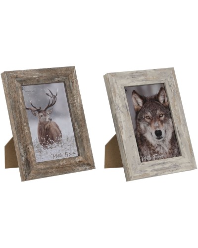 Kuvakehys Home ESPRIT Valkoinen Luonnollinen Kristalli polystyreeni Skandinaavinen 14,5 x 2 x 20 cm (2 osaa)