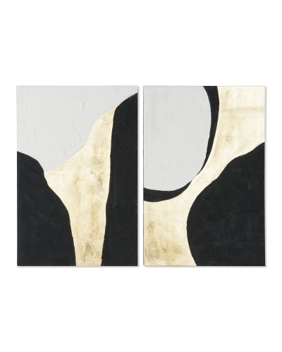 Maalaus Home ESPRIT Abstrakti Kaupunki 60 x 3 x 90 cm (2 osaa)