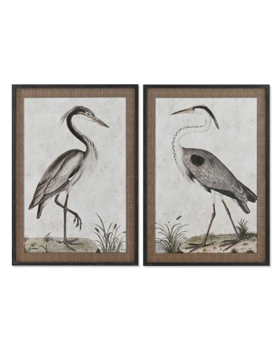 Cadre Home ESPRIT Oiseau Oriental 70 x 4 x 100 cm (2 Unités)